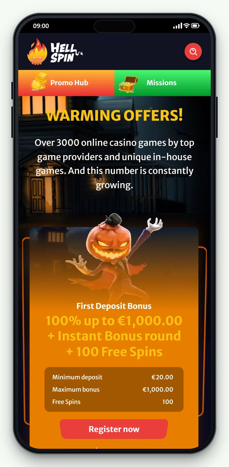 rapid transfer casino: HellSpin mobiel, de promoties
