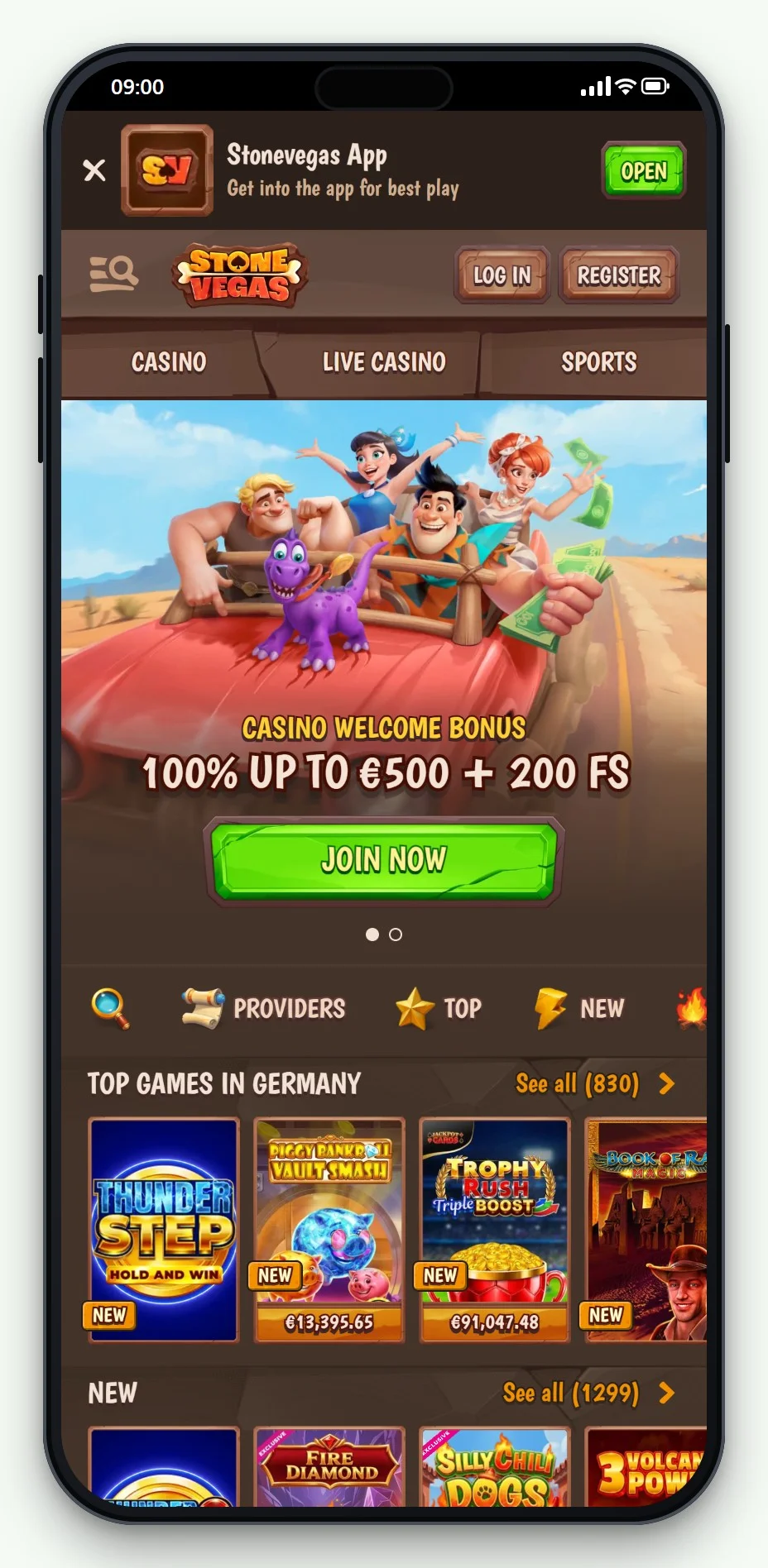 rapid transfer casino nederland: StoneVegas mobiel