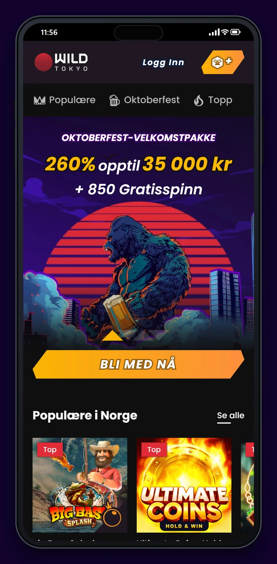 rapid transfer casino norge: Wild Tokyo på mobil